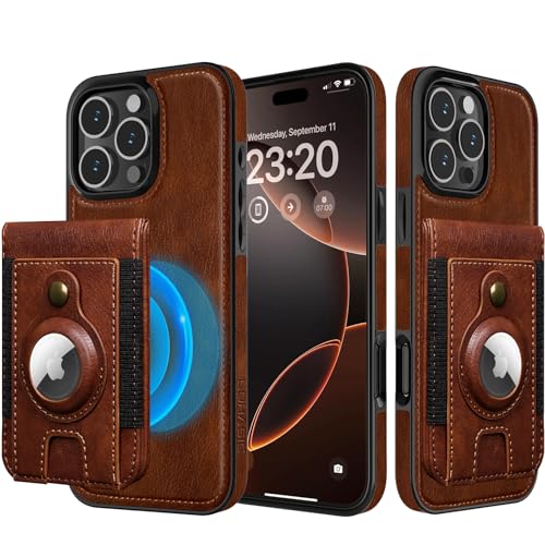 LOHASIC Compatible with Magsafe for iPhone 16 Pro Max Wallet Case, Detachable Leather Credit Card Holder Slot with RFID Blocking Cases for iPhone 16 Pro Max 2024 New, Dark Brown