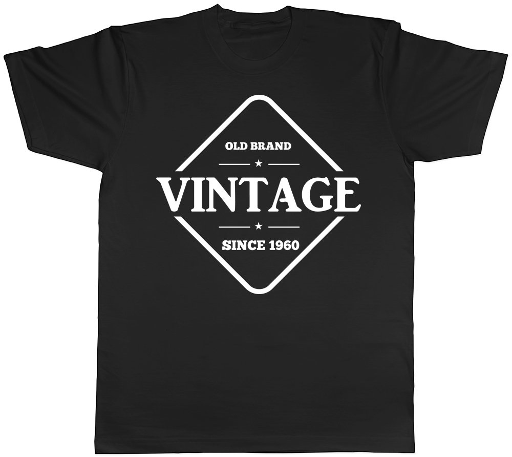 Vintage Old Brand Since 1960 Birthday Mens Short Sleeve T-Shirt Black