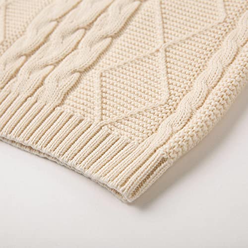 Curipeer Baby Boys' Girls' Cable Knit Sweater Long Sleeve Solid Pullover Toddler Crew Neck Fall 3-6M A-Apricot #TOP4