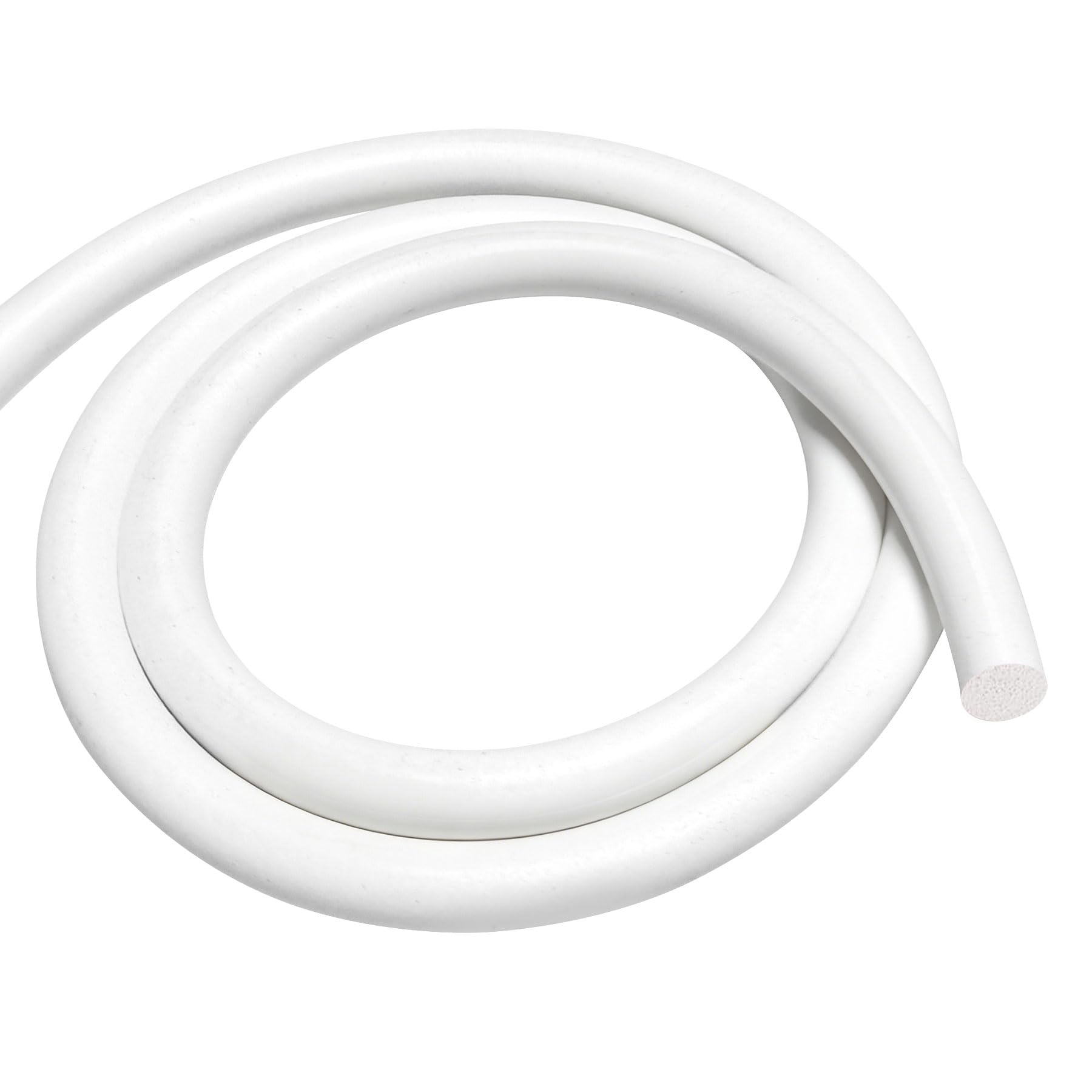 iMeistek Silicone Foam Seal Strip 5 mm Dia x 6 m, Round Silicone Sponge Rubber Weather Stripping Cord for Door and Window, Backer Rod, DIY Gasket, White