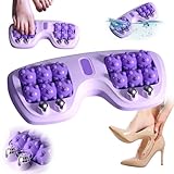 Tragbare Fußmassageroller mit zwei Druckpunkten, Fussmassageroller zur Linderung von Plantarfasziitis, Fussmassagegerät fur Plantarfasziitis Linderung, Akupressur Fußmassagegerät (Lila)