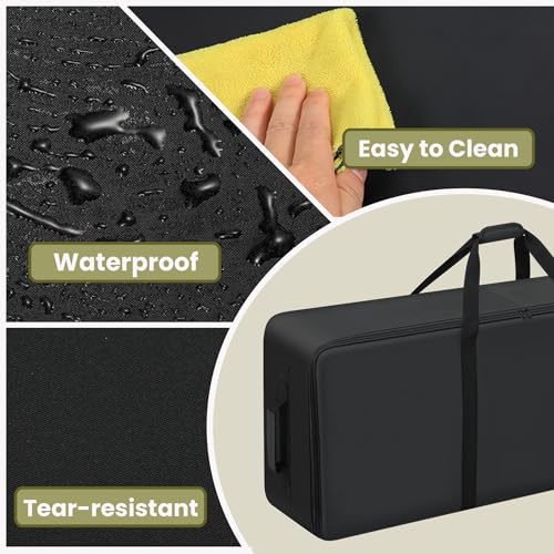 35 Inch Large Zippered Duffel Bag for Travel Camping Sports Equipment Storage, Soft Foldable Rolling Carry Cover with Wheels, Waterproof Foldable Luggage Bag with Padded Handles4