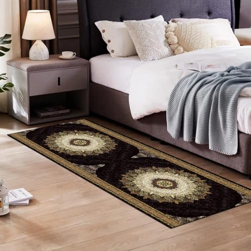 Alfombra por metros negra de pasillo antideslizante vintage 50 x 100 cm lavable 4