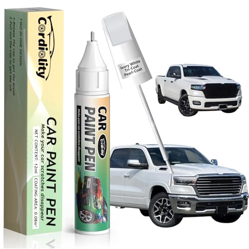 Image of Ivory White Tri-Coat Pearl-Coat(PWD /JWD) Touch Up Paint Pen for Ram,Car Paint Scratch Repair Pen Quick and Easy Fix Auto Paint Scratch
