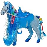 Größe: circa 14 cm hoch; 15 cm lang und 5 cm breit ___ passend für alle gängigen Spielpuppen zum Aufsitzen geeignet ( z.B. passend für kleine Barbie, Steffi u.v.m. )