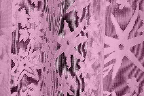 Image of Aroma Brand Tissue Transparent Fancy Sheer Polyester Curtains for Door- Pack of 1 (Door - 7 Feet, Baby Pink - Star)