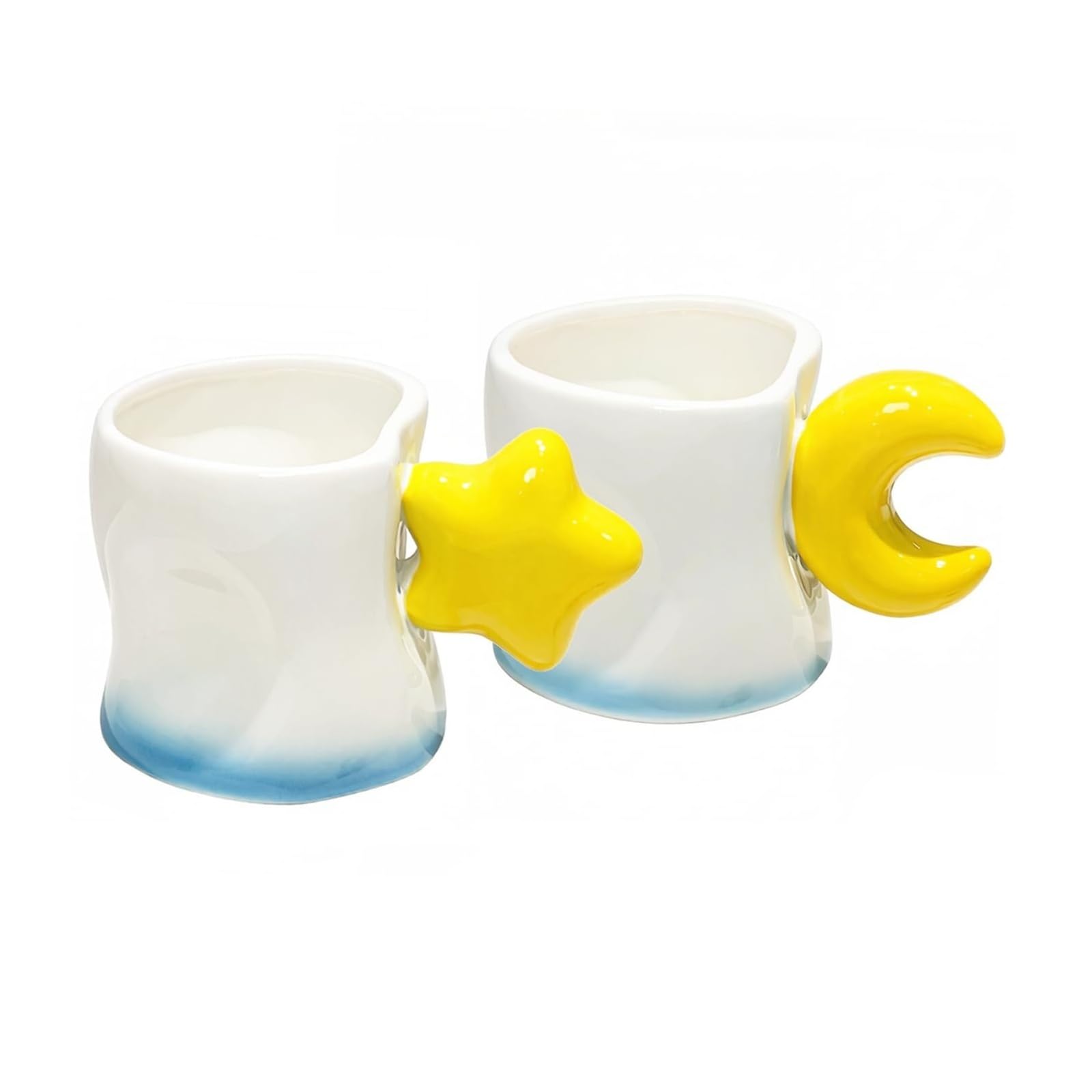 Toothbrush Holder 2 Pcs Ceramic Mouthwash Cups For The Bathroom With Cute Star And Moon Handles Reusable Mouthwash Cup