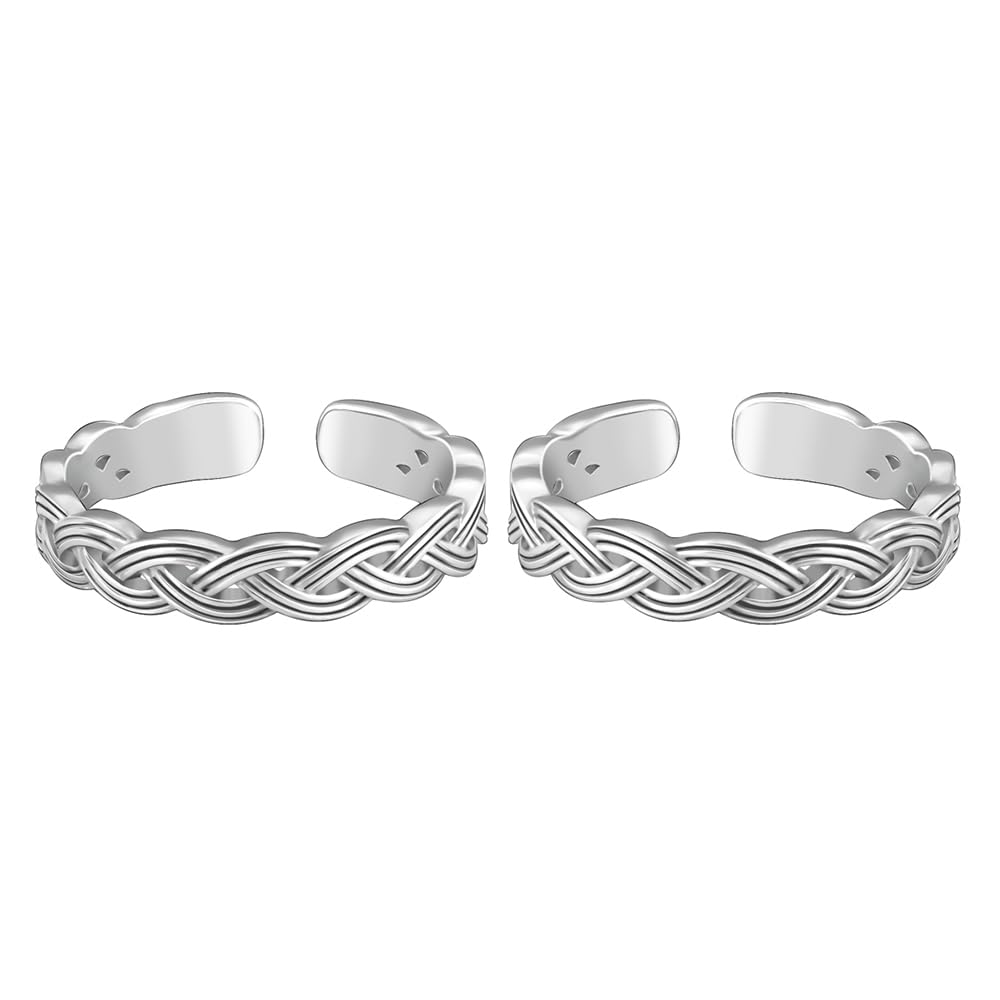 925 Silver Celtic Tide Toe Rings, Adjustable| Toe Rings for Women and Girls | With Certificate of Authenticity and 925 Stamp | 6 Month Warranty