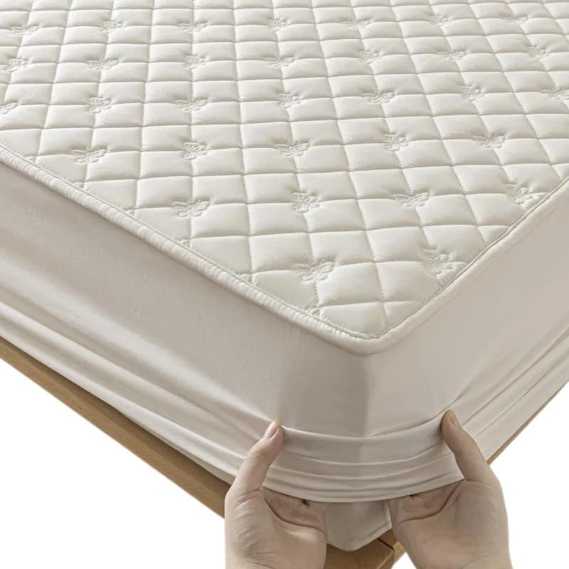 Protector Colchon Impermeable,Cubre Colchon Protector de colchón Impermeable con diseño Acolchado - Funda de colchón silenciosa(1,Twin)