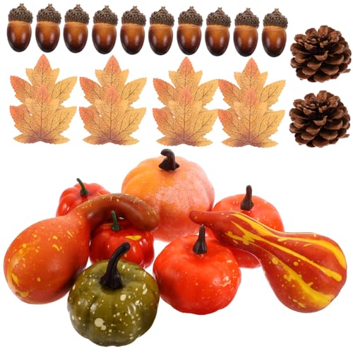 Cabilock 1 Set Pumpkin Decoration Package Pinesol Fall Decor Party Supplies Fall Party Decorations Party Decorations for Fall Maple Leaf Photo Props Halloween Foam Red Maple Leaf Reward