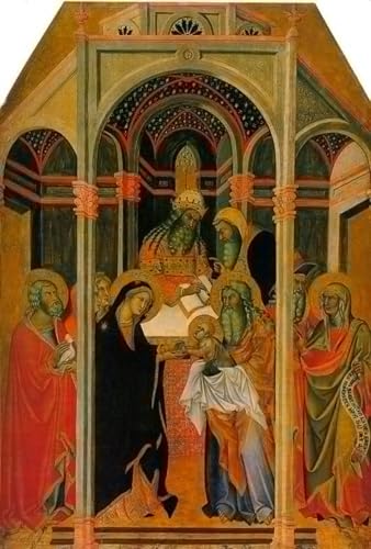 La Présentation au Temple de Bartolo Di Fredi - Impression sur Toile 60x90cm pour Bureau