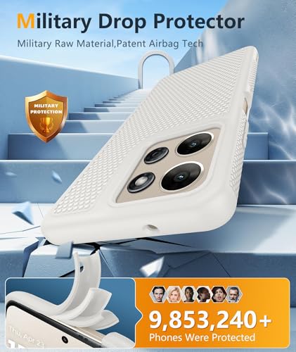 Image of FNTCASE for Moto G-Power 2026 Case: Motorola Moto G Power 2025 Case 14FT Military Grade Drop Protection with Screen Protector Shockproof Anti-Slip Sweat-Resistant Matte TPU Daily Phone Cover (White)