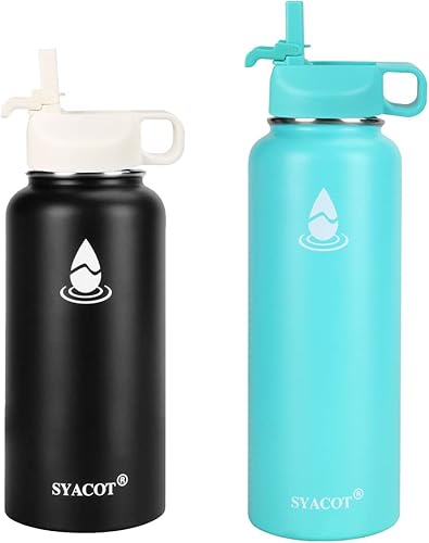 Miniatura 3 de Tapa de popote para botella de agua de boca ancha de 12, 32, 40, 64 onzas, tapas compatibles con Hydro Flask Sports Water Bottle con tapa de