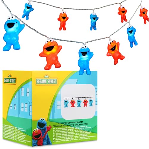 Get Trend Sesame Street Cookie Monster Elmo 3D String Lights 5.5ft Indoor LED Battery Operated Warm Fairy Lights Room Decor Home Decorations