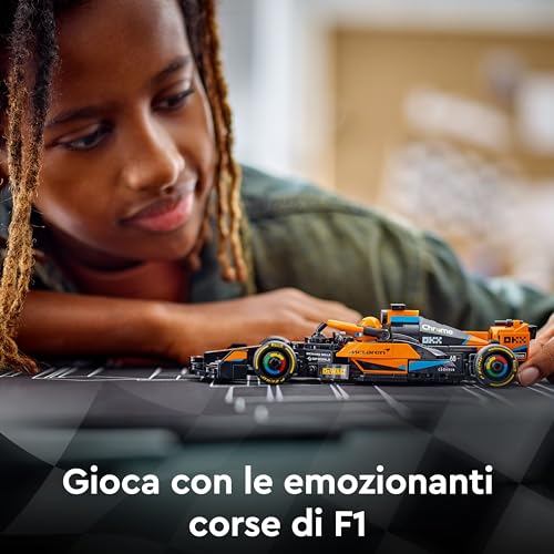 Speed Champions Monoposto da Corsa McLaren Formula 1 2023, Macchina Giocattolo F1 per Bambini e Bambine da 9 Anni, Modellino di Auto da Costruire con Minifigure del Pilota, Idea Regalo 76919 - Lego - Immagine 2