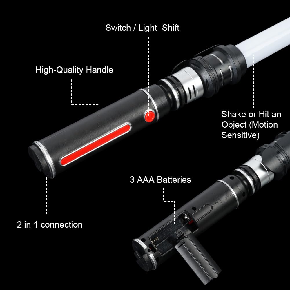 Lightsaber RGB 14 Colori Modificabili, Spada Laser Ricaricabile USB con