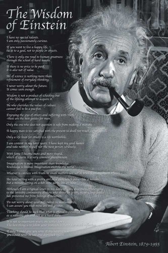 Empire Merchandising GmbH Albert Einstein Poster-Les Sagesses De Einstein avec Accessoire 91,5 x 61 cm