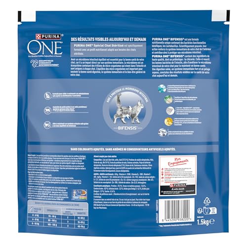 PURINA ONE Speziell sterilisierte Katzenfutter, schwarzer Platz, 1,5 kg