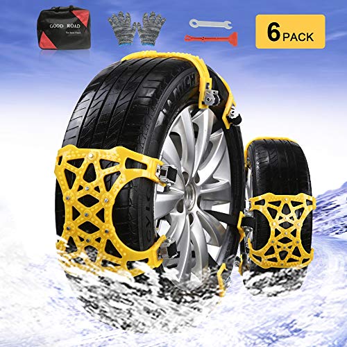 soyond Snow Chains Car Anti Slip Snow Tire Chains Adjustable Anti-Skid Chains Car Tire Snow Chains for Car/SUV/Trucks