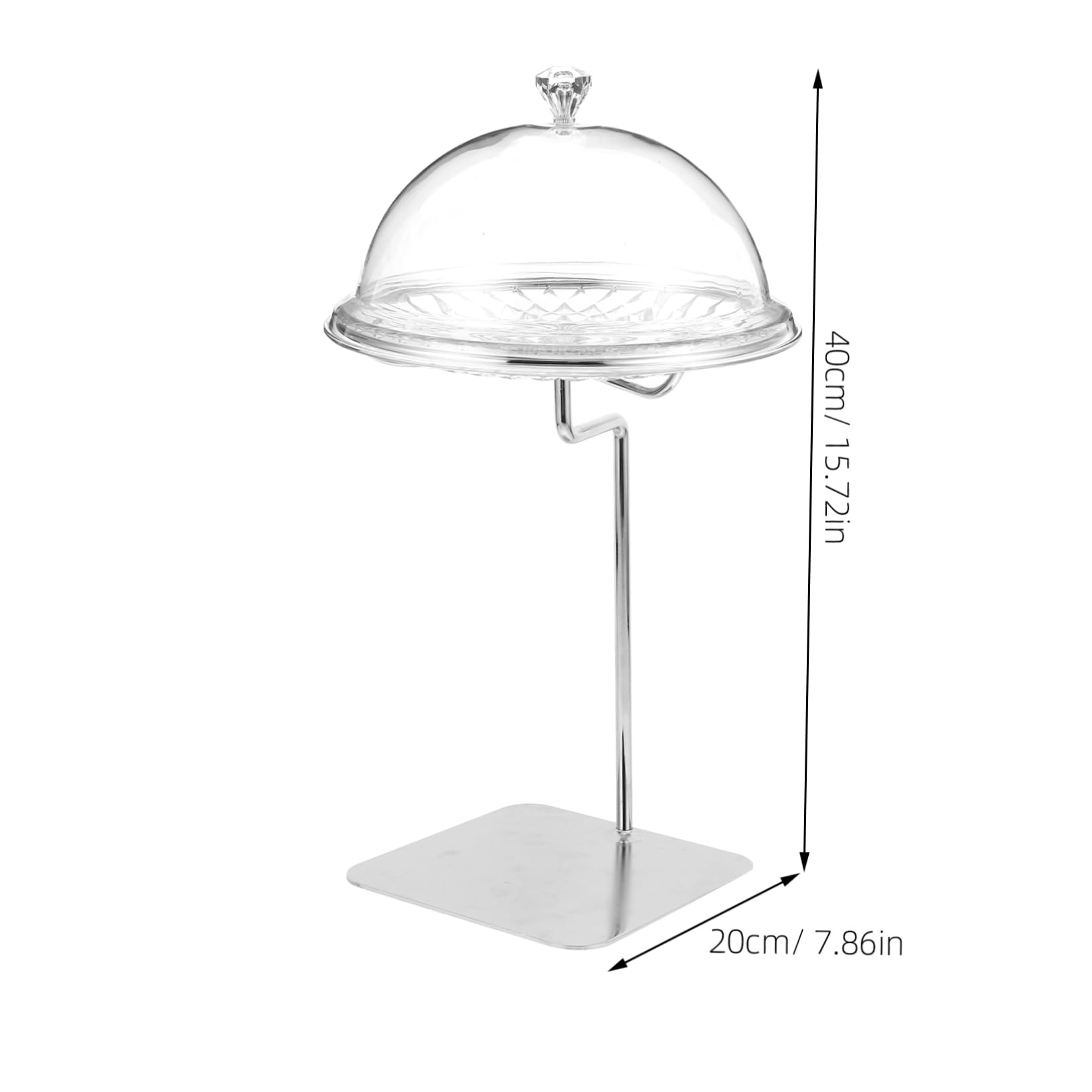plat de fruits de cloche de fromage de dessert assiette à biscuits avec couvercle serveur de petit gâteau Stand de cupcake assiette de service pour la fête le fer Transparent
