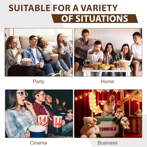 Image of 12oz popcorn machine,candy dispenser popcorn maker,suitable for family gatherings & parties.-Brown