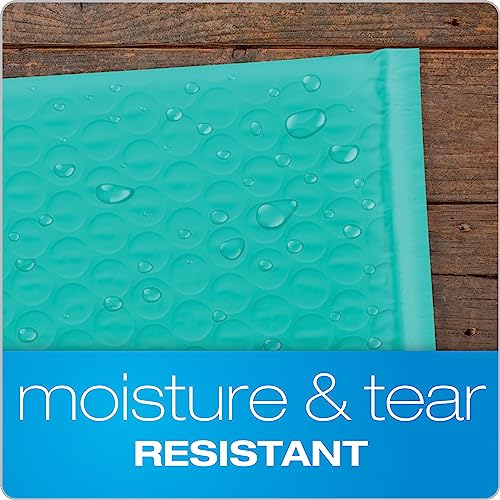 Image of Quality Park Bubble Mailers, 6 x 9 Inch, Teal Poly Mailers, Padded Envelopes, Shipping Envelopes, Water Resistant, Self Seal, 50 Per Box (QUA85857) (Pack of 4)