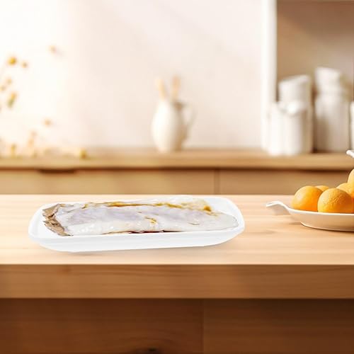 Miniatura 9 de Hemoton 4 platos rectangulares de ensalada de 7.5 pulgadas, platos de postre de melamina, bandeja para servir aperitivos para cenas de sushi de