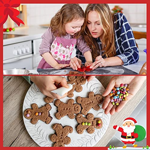Crethinkaty Christmas Cookie Cutter Set - 6 Pieces Stainless Steel Cookie Cutters With Soft Silicone Edge Gingerbread Man,Christmas Tree,Reindeer,Snowflake,Snowman And Christmas Stocking For Biscuit #TOP3