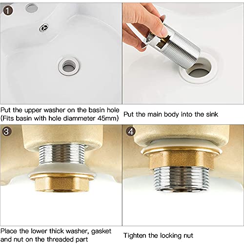 Troppopieno per Lavabo, Scarico Lavandino Pop-up