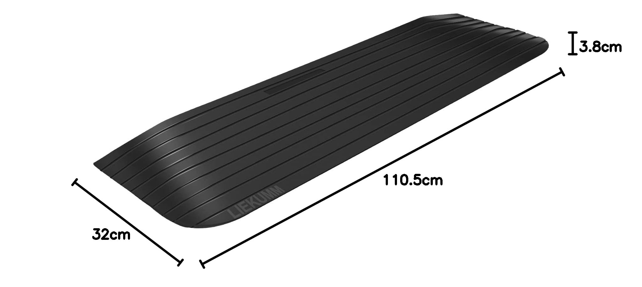 LIEKUMM Rampa a soglia, 3,8 cm di altezza Rampa per Sedia a Rotelle, Portata 1000 kg Rampa antiscivolo per gradini, Rampe in gomma naturale per porte, bagni, gradini