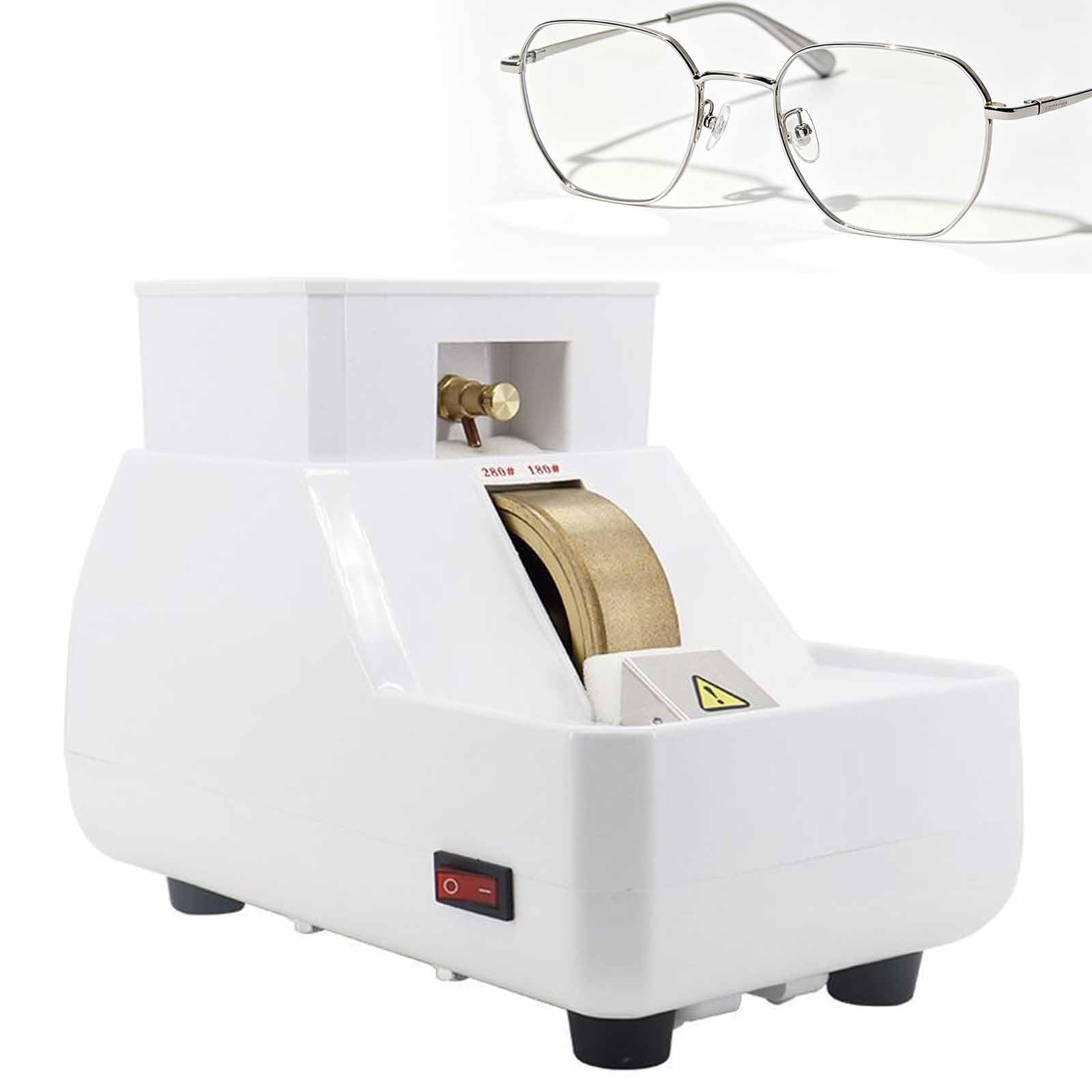 LIULIQ Single Wheel Lens Grinding, Manual Glasses Edger and Polisher Grinding, with 35mm Diamond Grinding Wheel, 2 Removable Water Tanks, Rough & Fine Grinding, for Grinding Resin Glass Stone