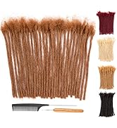 DAIXI 0.6cm Thickness #30 Brown 8 Inch 60 Strands 100% Real Human Hair Dreadlock Extensions for M...