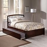 AFI, Richmond Full Platform Bed with Footboard & Full Trundle, Walnut