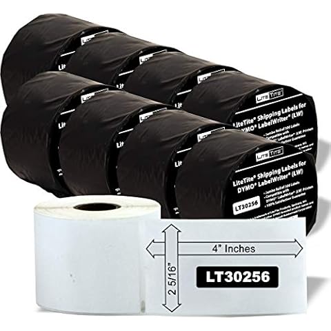 LiteTite LT30256-8 Labels Compatible with DYMO (LW), 2-5/16 x 4 Inches, 8 Rolls, 2400 Labels (LT30256) Cover