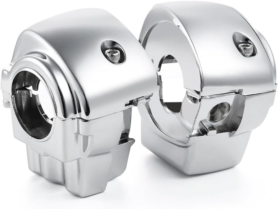 Switch Housings Caps Set Fit for Harley Davidson Electra Glide Road King Tri Glide 1996-2013, Chrome