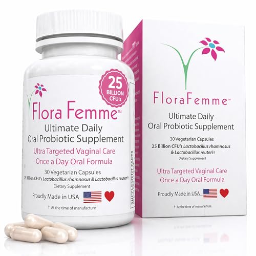 FLORAFEMME Vaginal Probiotic Oral Capsules for Women, pH Balance, 30 Caps