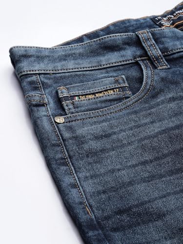 Image of The Indian Garage Co Men Slim Fit Paint Splash Mid-Rise Stretchable Jeans
