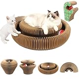 Magic Organ Tiragraffi per gatti | 2 in 1 pieghevole con campanella | Giocattolo interattivo e casetta di cartone per gatti domestici