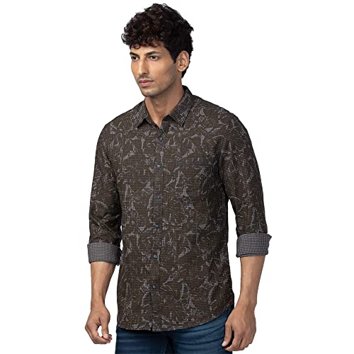 Image of Spykar Men's Slim Fit N /A Full Sleeve Checked Casual Shirts