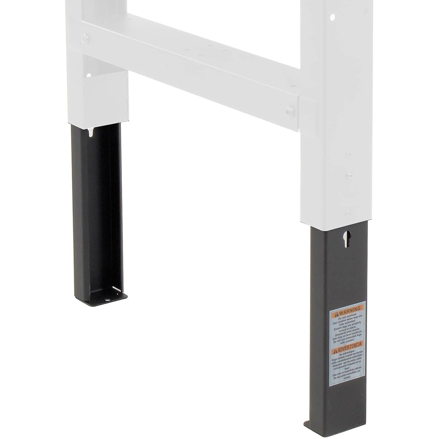 Height Adjustable Leg Extender Kit by Global Industrial – 21"L x 3.5"W x 2.5"H, Alloy Steel, Black, Model 319132