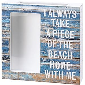 Primitives by kathy i always take a piece of the beach home with me home decor shell holder  urban country home decor