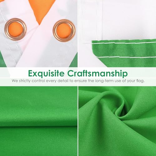 Image of AhfuLife Irish Shamrock Flag Banner 3x5 Ft for St Patrick's Day Decorations, 1 Pc Large Ireland Shamrock Flag - Double Sided with Brass Eyelets for Irish National Day, Outdoor Indoor Garden Decor