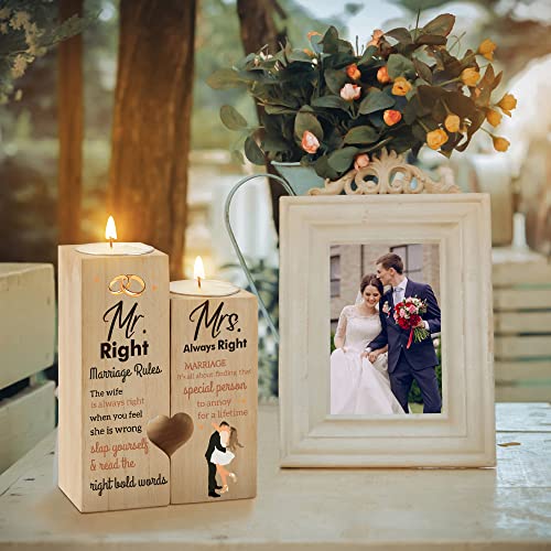 KAAYEE Wedding Gifts for Couple Heart Shaped Candle Holder Wedding Gifts for Bride and Groom Romantic Engagement for Mr and Mrs Newlyweds Presents - Image 3