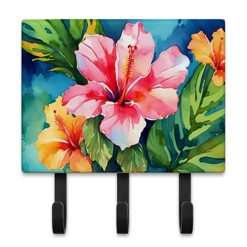 Caroline's Treasures Hawaii Hawaiian Hibiscus Ceramic Triple Wall Hook