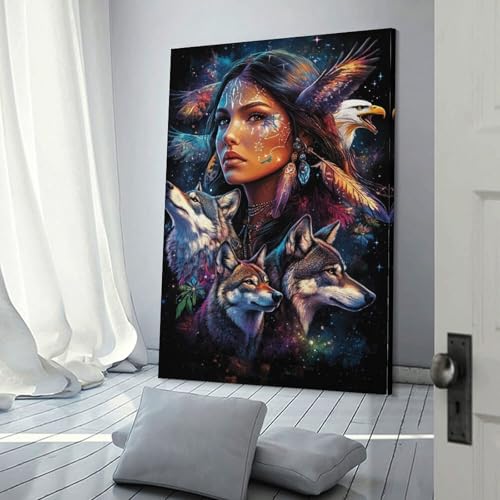 Tableau loup décoration murale moderne salon 50x75cm - 3
