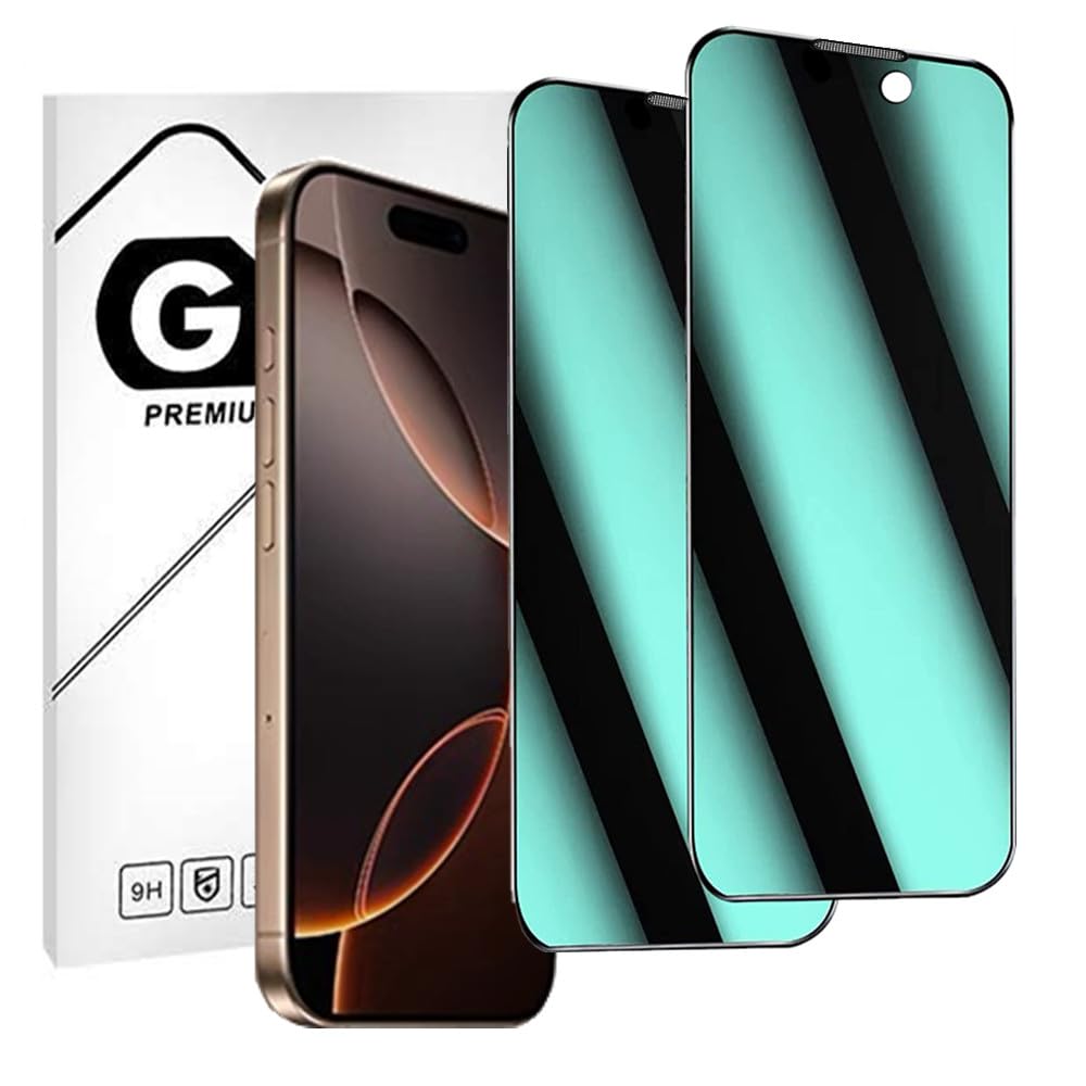 【2枚セット】 【ブルーライトカット&覗き見防止】GAOYYDS for iPhone 16 Pro 用のガラスフィルム アイフォン 16 Pro 覗き見防止 プライバシー保護フィルム 気泡レス 指紋防止 視力を保護 目の疲れ軽減ぐ 防ぎ 目に優しい