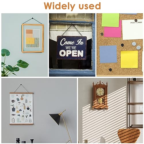 Image of 40Pcs Double Headed Picture Hangers, Wall Pins for Hanging, Stainless Steel Small Head Hanging Nails, Sturdy Photo Push Nails Set, Metal Wall Hanging Hook Pins for Hanging Picture Photo Clock