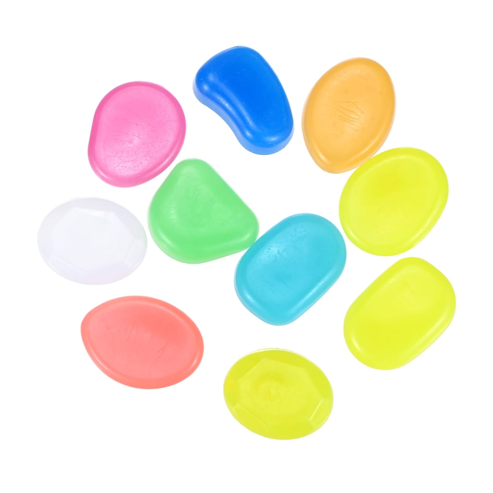 M METERXITY 10-Pack Glow in the Dark Rocks, 1.77" Resin Outdoor Garden Decorations Luminous Pebbles Stones for Garden Plants/Aquarium/Backyard Path, Aquarium Gravel [Multicolor]