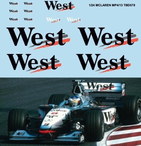 1/24 MISSING WEST DECALS FOR McLAREN MERCEDES MP4/13 1998 TB DECAL TBD578