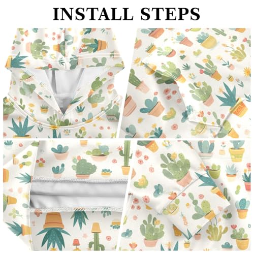KLL Colored Succulents and Cactus Floral Unisex Girls Boys Sweatshirt Fashion Hoodies Kangaroo Pocket3